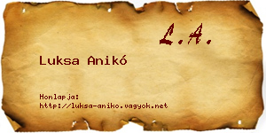 Luksa Anikó névjegykártya